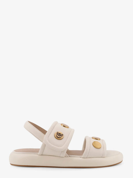 Pinko Fiona low leather sandals - Bianco