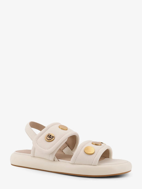 Pinko Fiona low leather sandals - Bianco