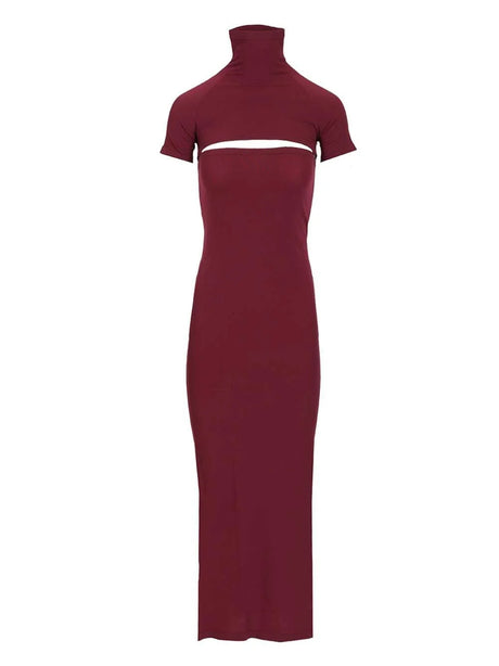 AlaïA Cut-Out Knit Dress - Bordeaux