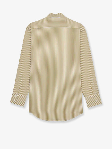 Saint Laurent Striped cotton shirt - Kaki/Blanc