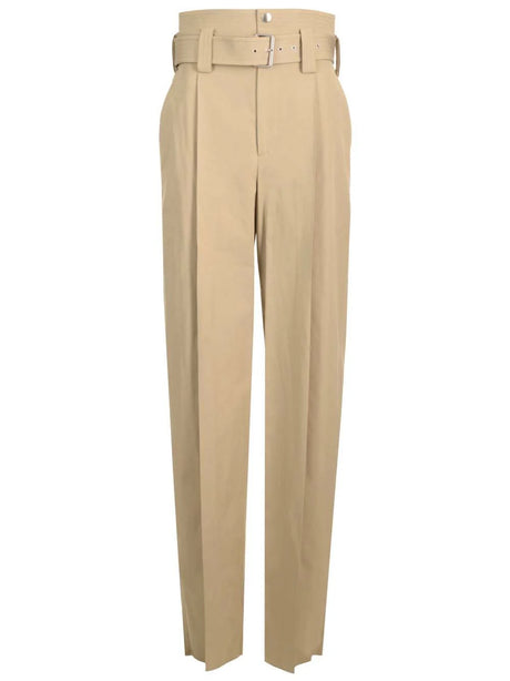 Bottega Veneta High-Waisted Pants With Belt - Beige