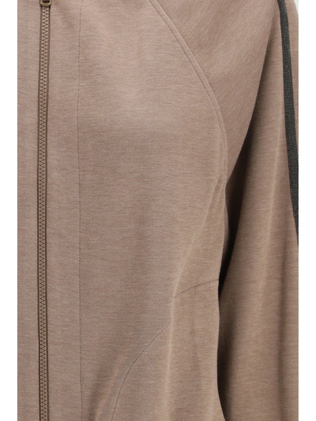 Brunello Cucinelli Cotton hooded Sweatshirt - Mauve/Pearl