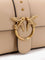 Pinko Love One Classic leather crossbody bag - Beige
