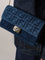 Fendi Wallet On Chain Baguette shoulder bag in denim-effect FF corduroy - Blu Abisso
