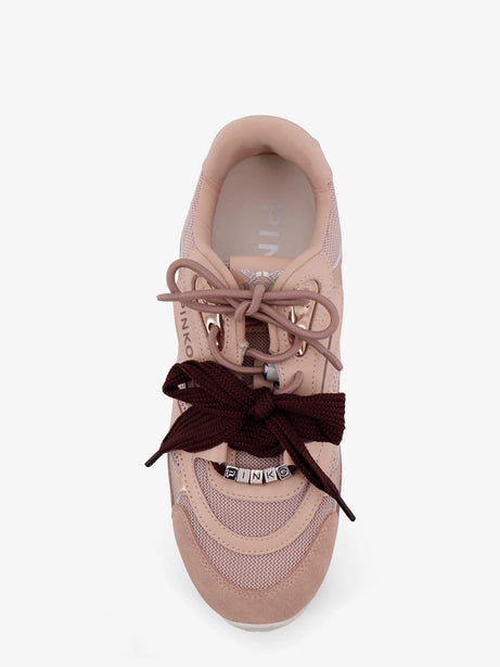 Pinko Yulia mesh sneakers with suede inserts - Rosa