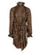 Saint Laurent Paisley Silk Twill Dress - Brown