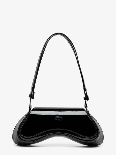 Diesel Play Crossbody patent fabric bag - Nero