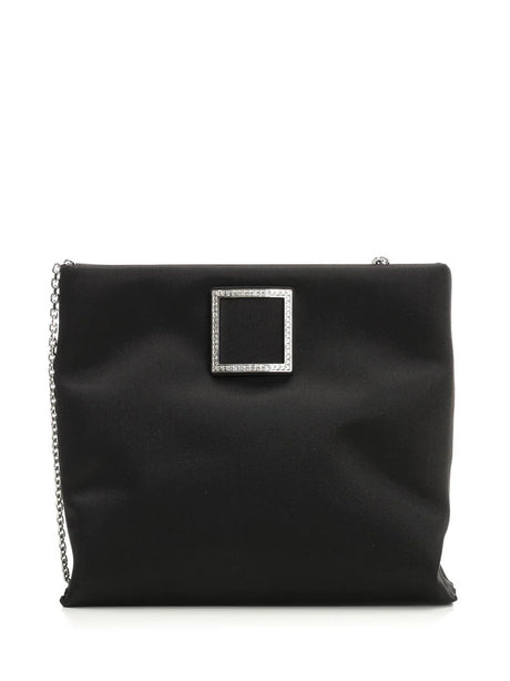 Roger Vivier Trompette Satin Bag - Black