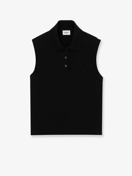 Saint Laurent Cassandre cotton polo shirt - Noir
