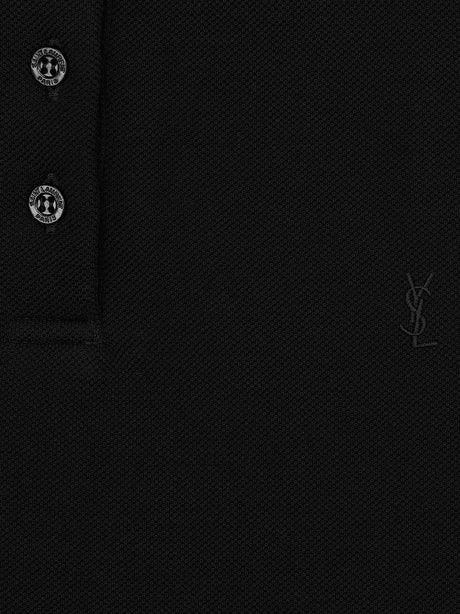 Saint Laurent Cassandre cotton polo shirt - Noir