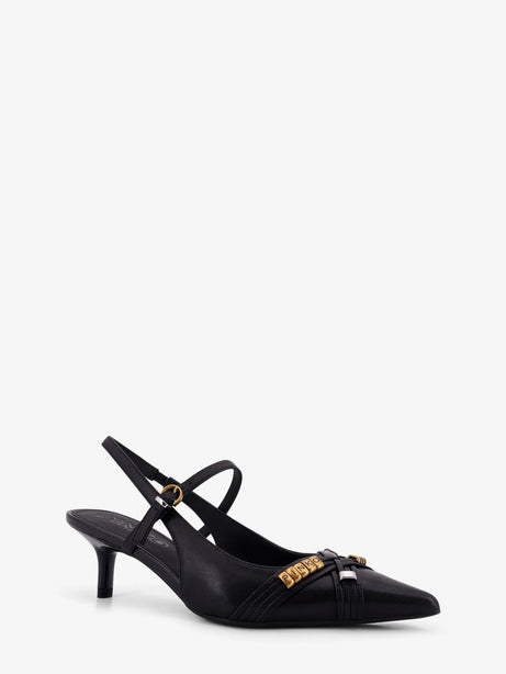 Pinko Gloria 18 leather pumps with metal lettering detail - Nero
