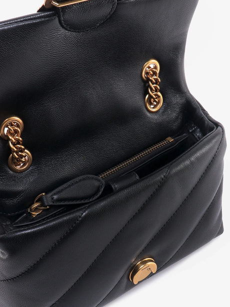 Pinko Love Puff Mini matelassé leather shoulder bag - Nero