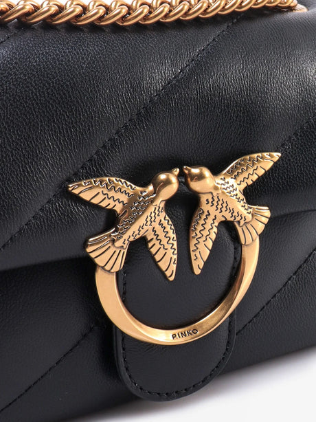 Pinko Love Puff Mini matelassé leather shoulder bag - Nero