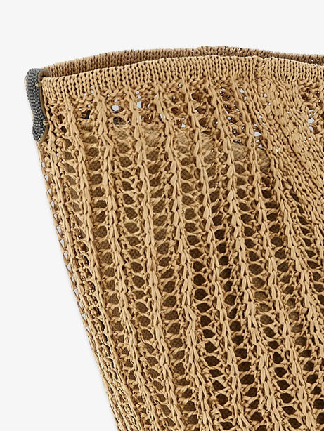 Brunello Cucinelli BC Duo raffia shoulder bag - Rope