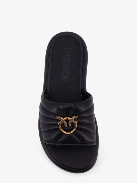Pinko Fiona low leather sandals - Nero