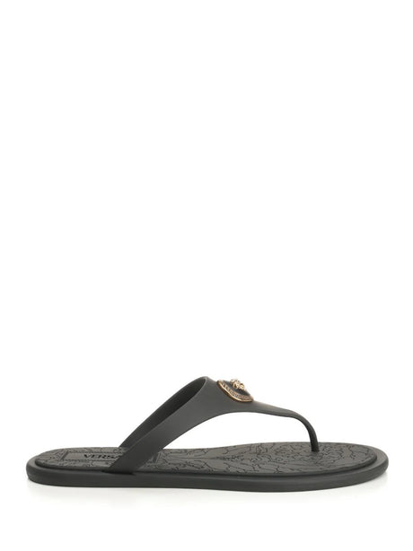 Versace Rubber Slides - Black