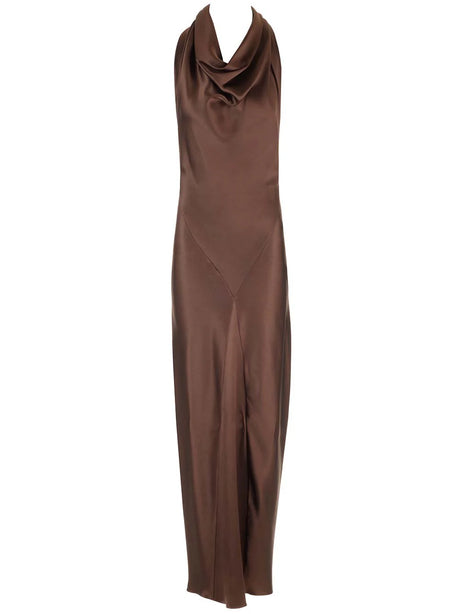 Loewe Long Silk Scarf Dress - Brown
