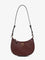 Pinko Half Moon Mini leather crossbody bag - Burgundywine