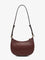 Pinko Half Moon Mini leather crossbody bag - Burgundywine