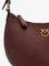 Pinko Half Moon Mini leather crossbody bag - Burgundywine