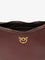 Pinko Half Moon Mini leather crossbody bag - Burgundywine