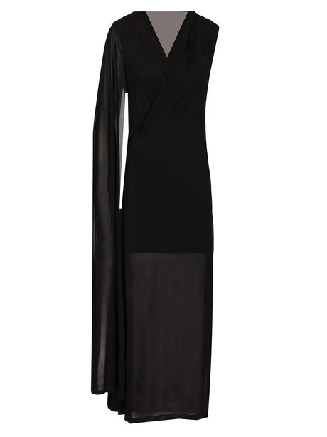 Toteme Dress With Overlapping Scarf - Black