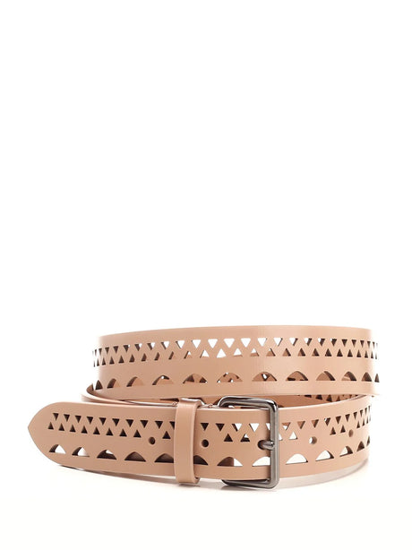 AlaïA Leather Belt - Beige