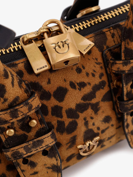 Pinko Suede Escape Bag with animal print - Maculato