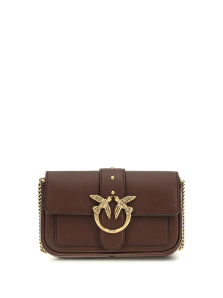 Pinko Love One Shoulder Bag - Burgundy Wine-Antique Gold
