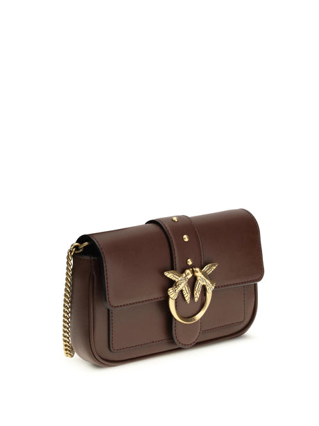 Pinko Love One Shoulder Bag - Burgundy Wine-Antique Gold