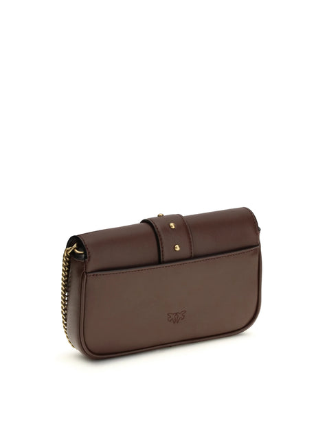 Pinko Love One Shoulder Bag - Burgundy Wine-Antique Gold