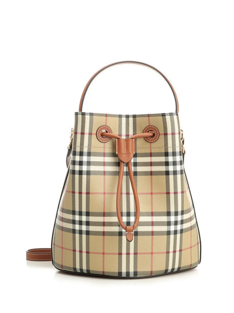 Burberry Check Bucket Bag - Brown