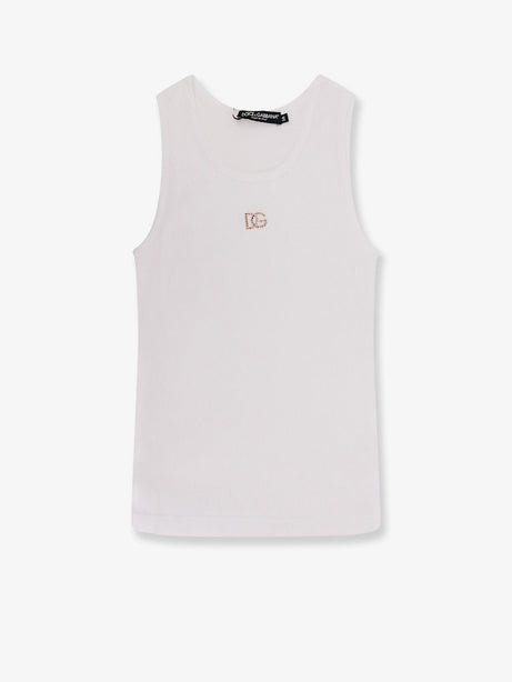 Dolce & Gabbana Ribbed cotton top - Bianco Ottico