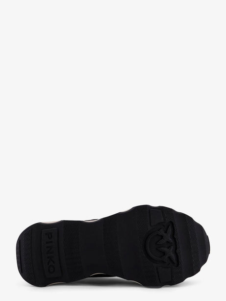 Pinko Zoe leather sneakers with mesh inserts - Nero