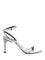 Tory Burch Metallic Leather Sandals With Crystals - Silver