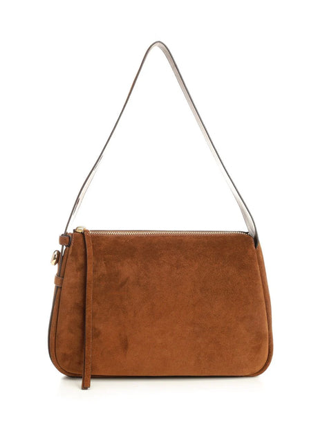 Tory Burch Romy Suede Shoulder Bag - Brown