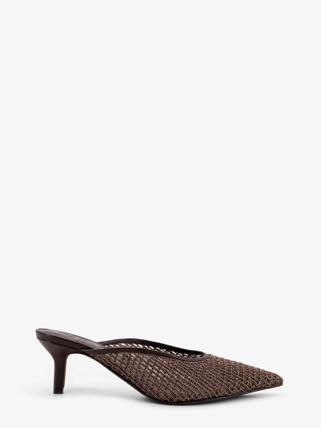 Brunello Cucinelli Leather sandals with Monili detail - Brown Rose Gold