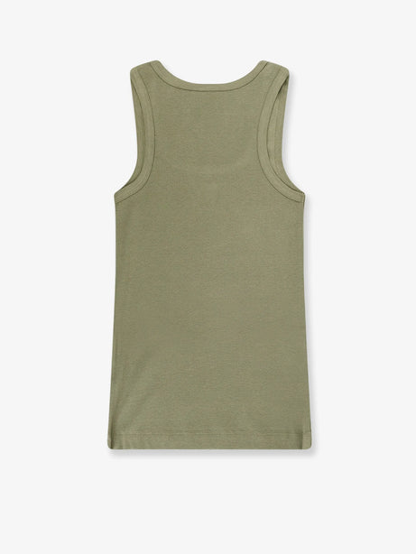 Pinko Calcolatore cotton tank top with frontal Love Birds logo - Verde