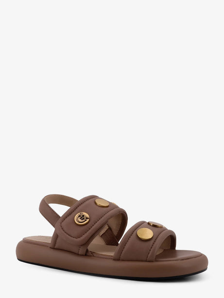 Pinko Fiona flat leather sandals - Beige
