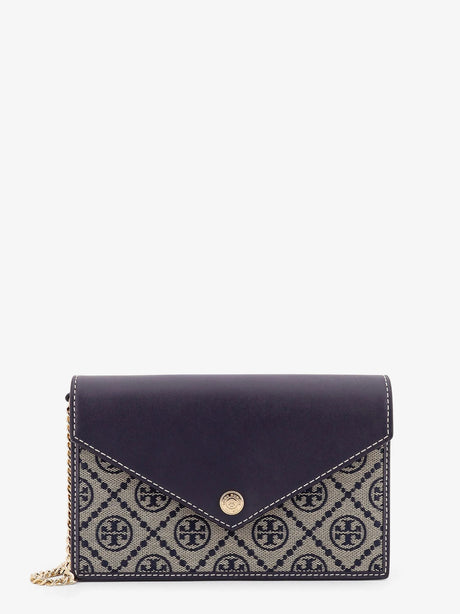 Tory Burch Borsa T-Monogram Envelope Chain Wallet - Navy