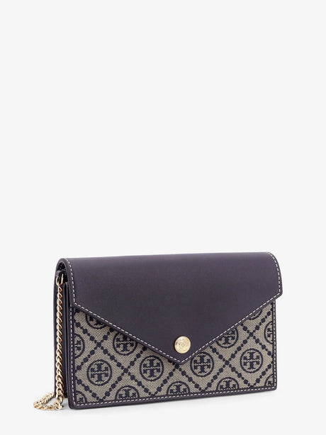 Tory Burch Borsa T-Monogram Envelope Chain Wallet - Navy