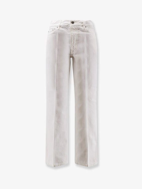 Toteme White denim trousers with flared bottom - Offwhite