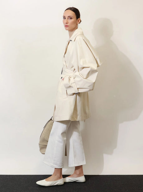 Toteme White denim trousers with flared bottom - Offwhite
