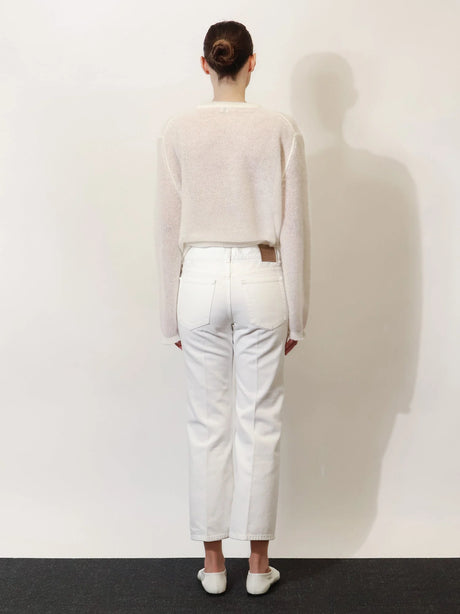 Toteme White denim trousers with flared bottom - Offwhite