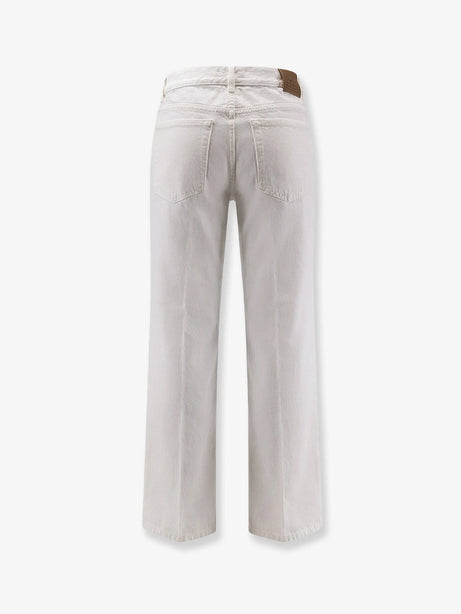 Toteme White denim trousers with flared bottom - Offwhite