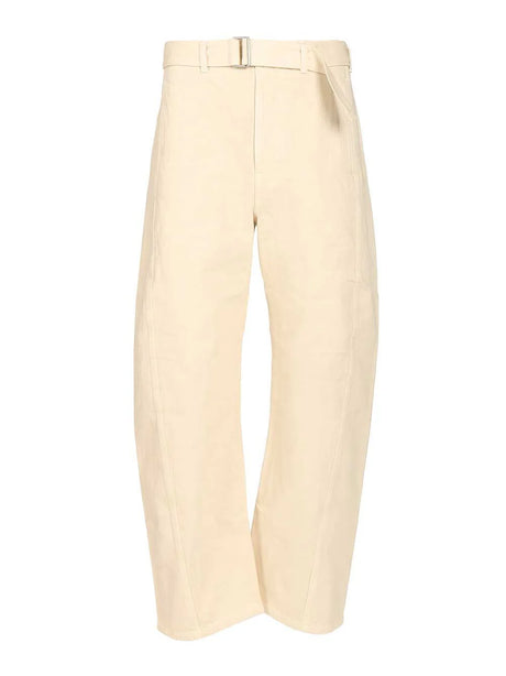 Lemaire Trousers With Twisted Belt - White