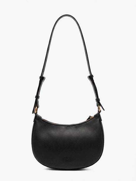 Pinko Half Moon Mini leather shoulder bag - Nero