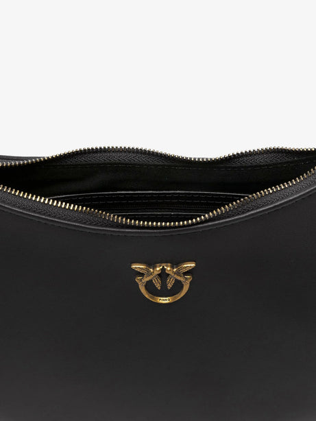 Pinko Half Moon Mini leather shoulder bag - Nero
