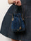 Fendi Mon Tresor FF flocked denim crossbody bag - Blu Blu Abisso