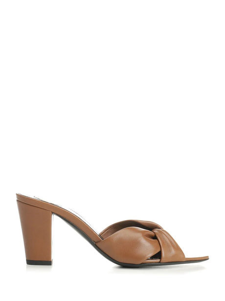 Saint Laurent Leather Mule - Brown